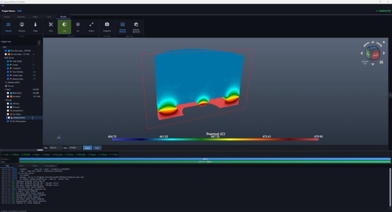 ExtrusionFlow thermal analysis screen
